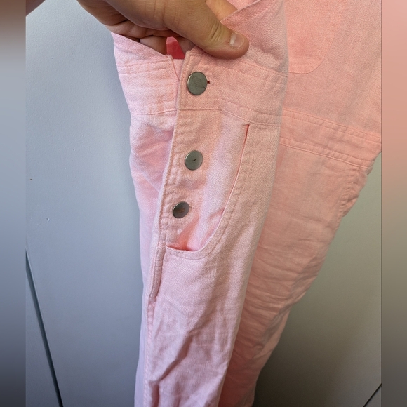 CHADWICK'S Baby Pink Overall Size 6 100% Linen Colorful - Picture 4 of 12